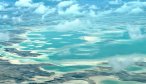Christmas island fly fishing lodge bonefish flats from air