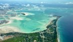 Christmas island fly fishing lodge bonefish flats from air 2