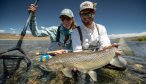Giant brown trout in Argentina
