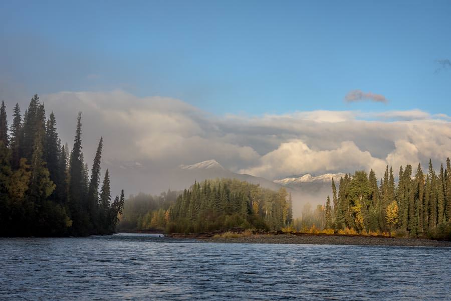 Looking down river from Suskeena Lodge Looking down river from Suskeena Lodge