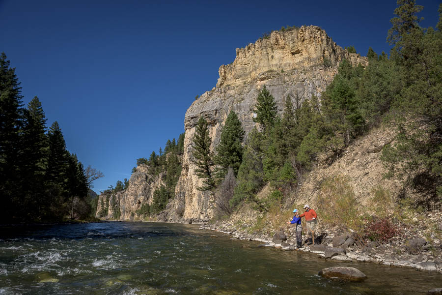 Gallatin River Working a run in the Gallatin Canyon