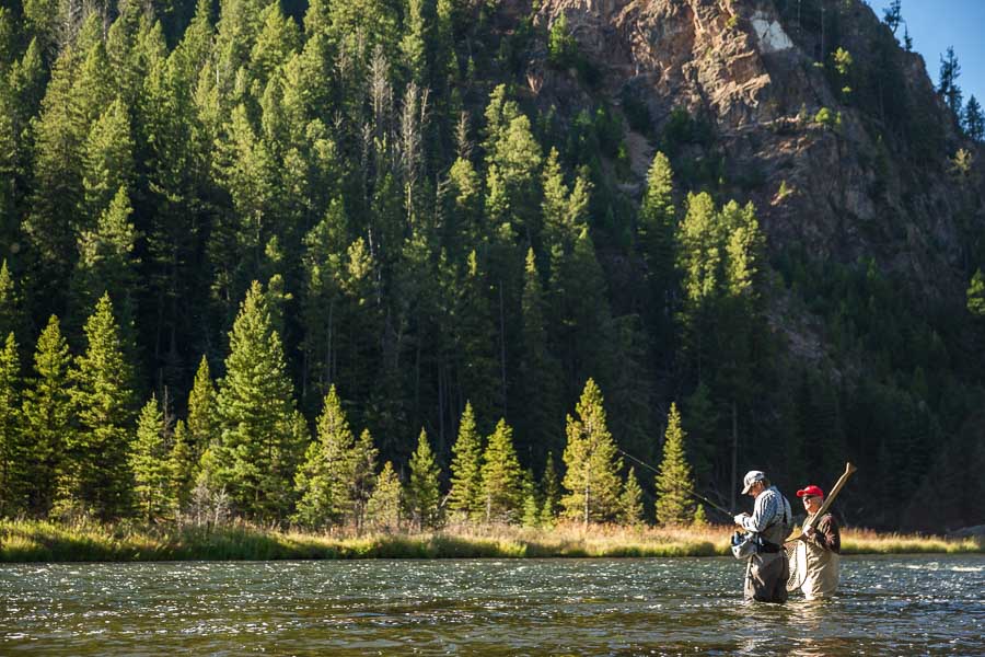 A big net helps to land big trout