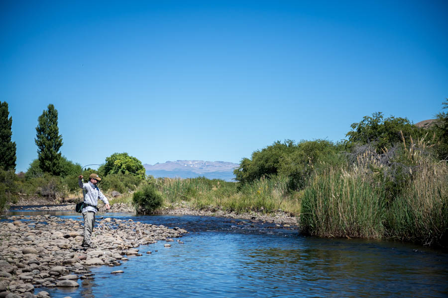 The entire length of Quemquemtreu creek is found on the estancia.  Its 20 miles of water are infested with dry fly loving rainbows and a few big browns to 25"