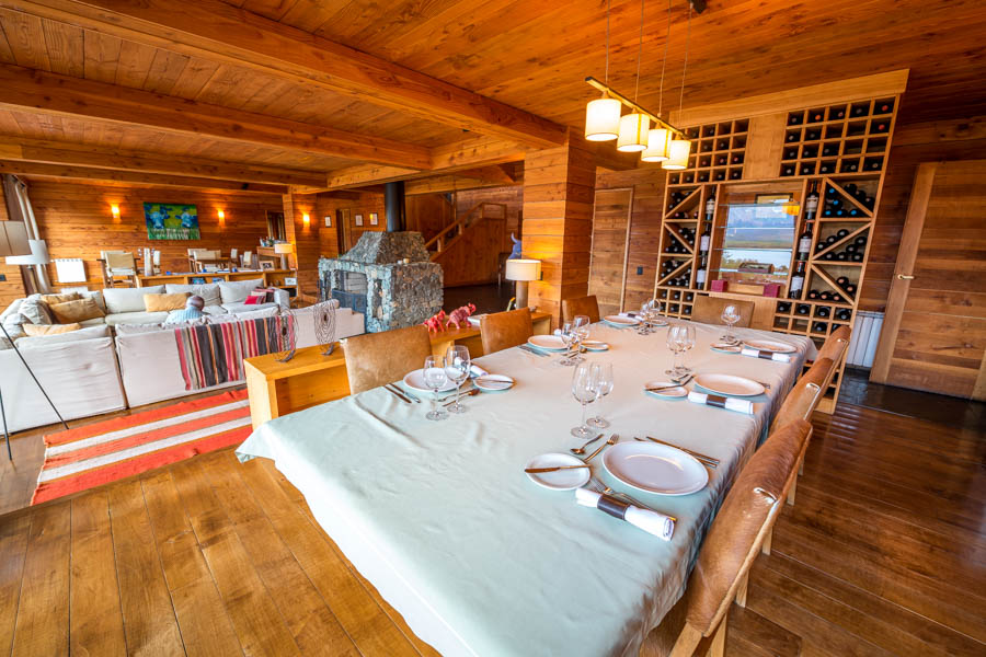 The open concept and wood interior at the lodge produced a warm and inviting atmosphere