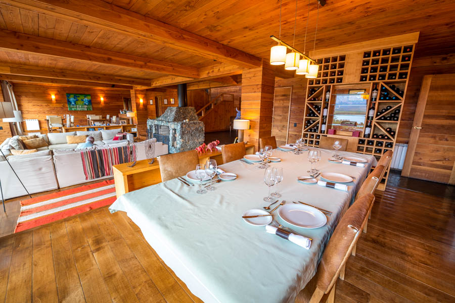 Tres Valles Estancia in Argentina The open concept and wood interior at the lodge produced a warm and inviting atmosphere