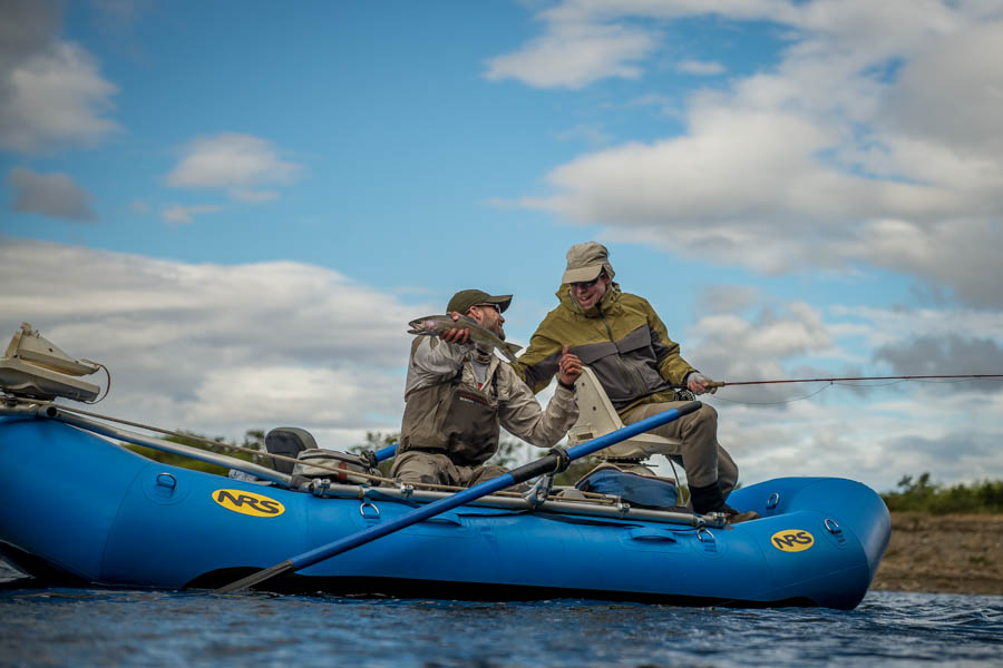 Good fishing in Argentina Randy and Johnny celebrate after another good fish