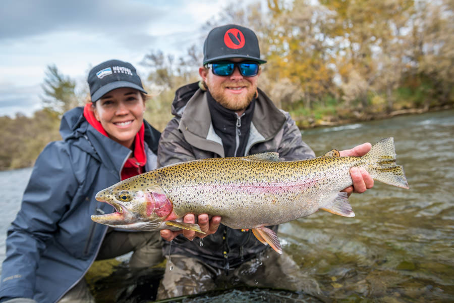 Gibralter River Alaska Rainbow Trout Ann's big fish of the day. This heavy shouldered rainbow put on an aerial display before finding the net