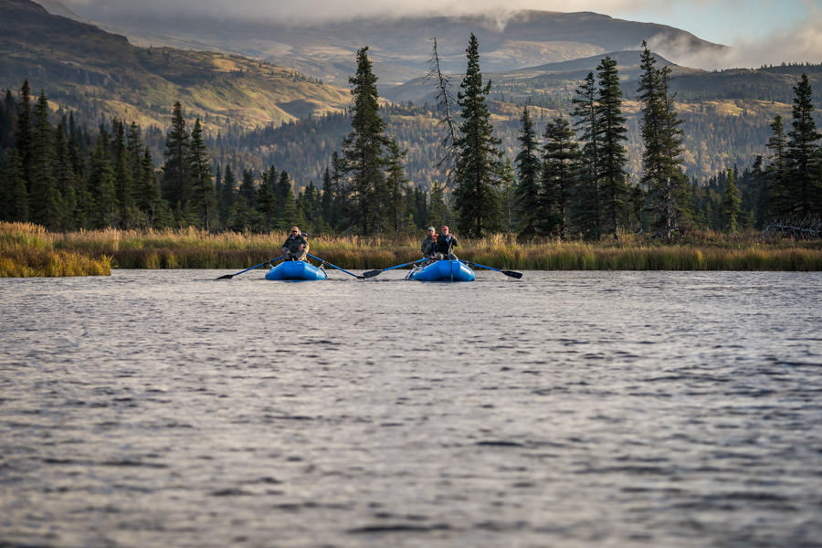 The boys from Albany rowed across the lake to float down while we headed upriver in the jetboat moored at the lake