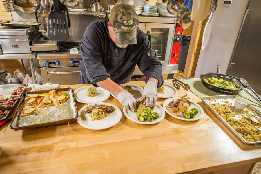 Intricate Bay Lodge dining Chef Kevin made sure everyone stayed well fed after a long day on the water