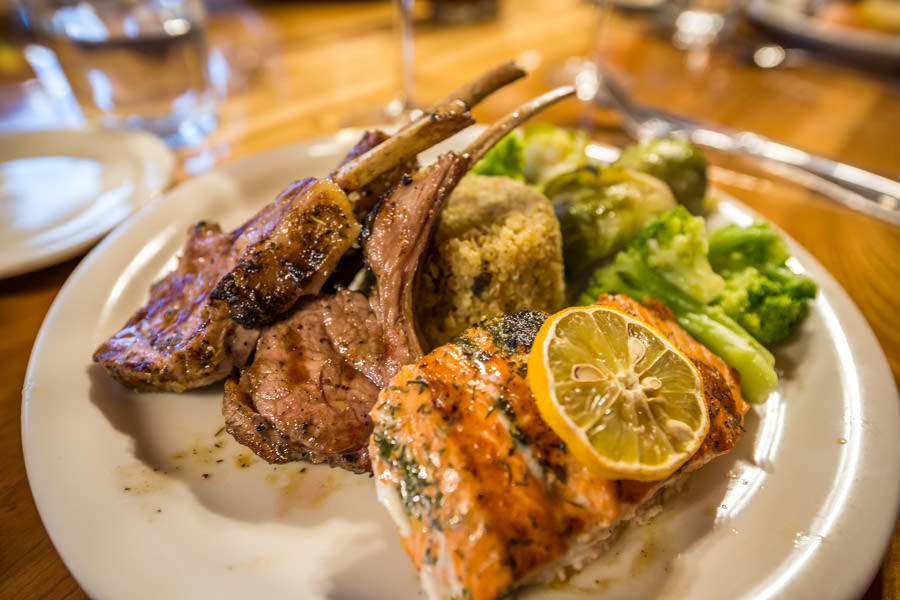 Intricate Bay Dinner Surf and Turf back at the lodge