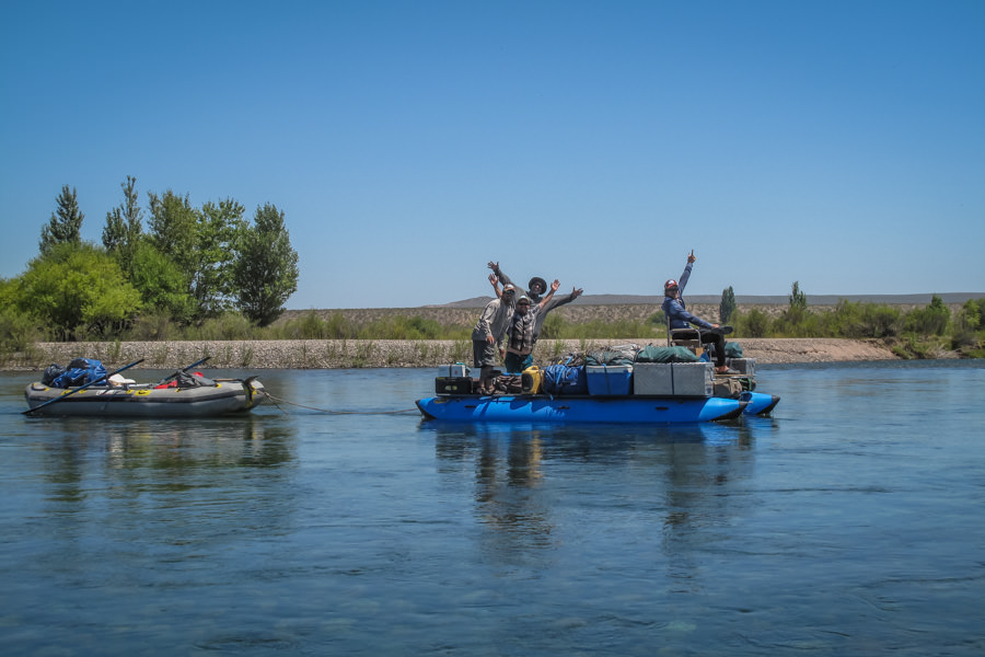 The PRG camp team moves a massive amount of camping gear down the river every day in advance of our fishing boats