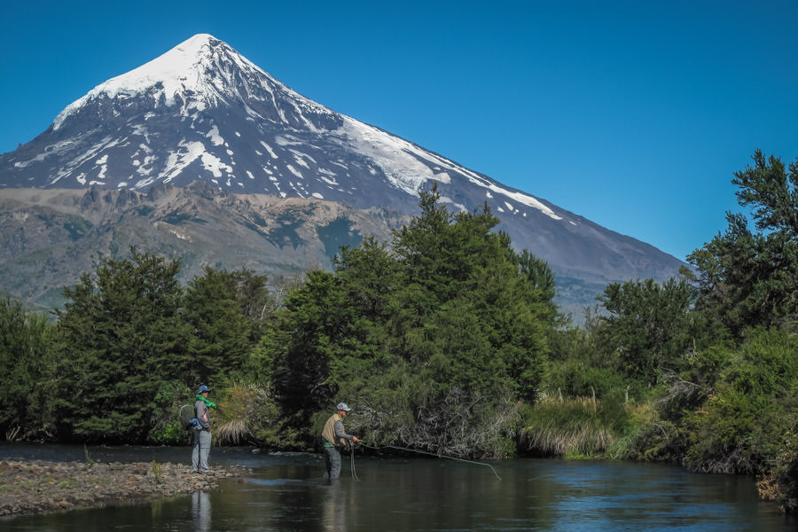The Malleo with the towering Volcan Lenin in the background is one of Argentina's most famous trout rivers