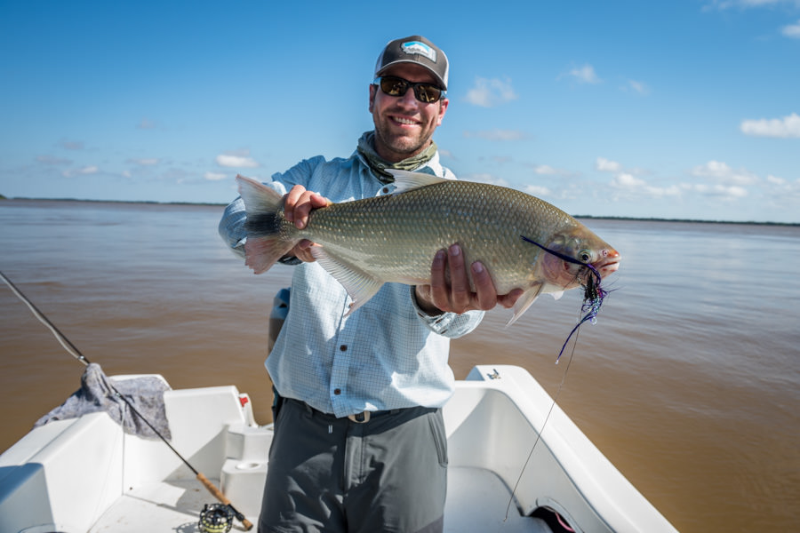 fly fishing for Pira Pita on the Parana River Argentina