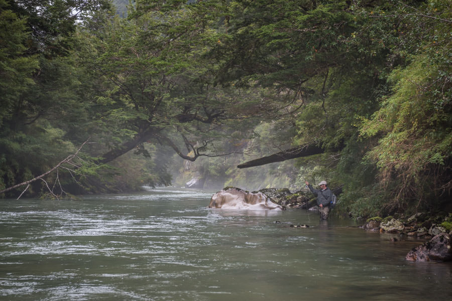 About as remote as you can get Working a likely seam for wild trout