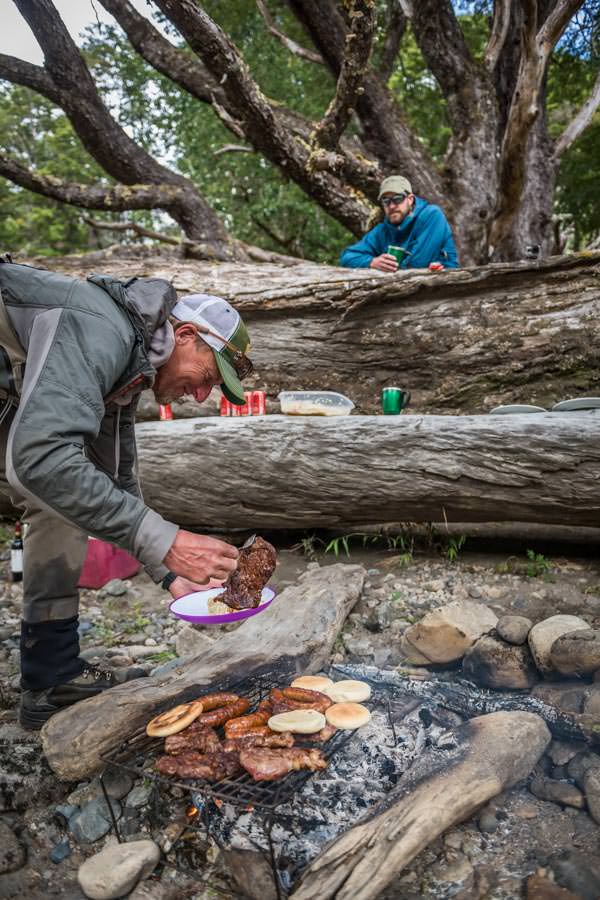 Can't beat a hearty shore lunch Classic Chilean river lunch