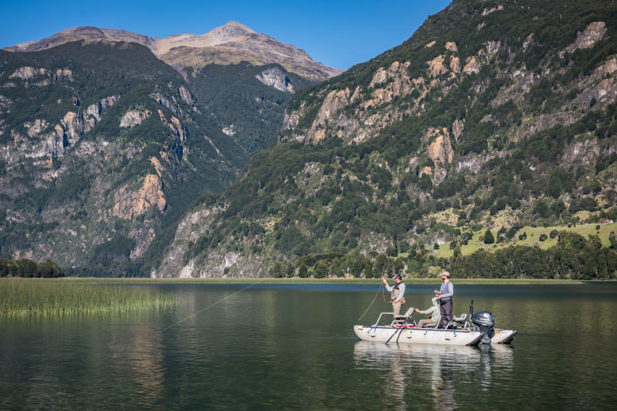 Hooked up on a large lake fish Salt water like trout fishing