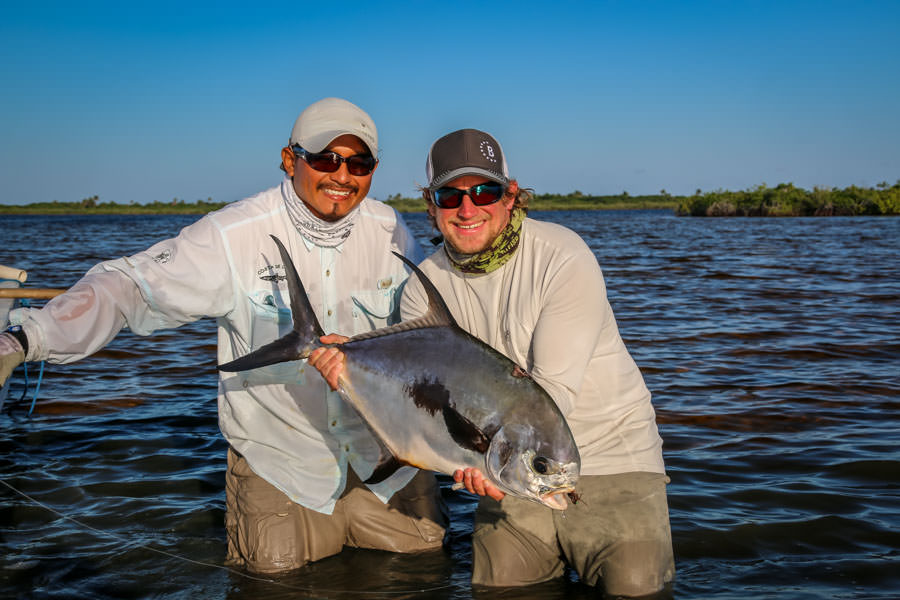 Fly fishing for permit in Xcalak Mexico