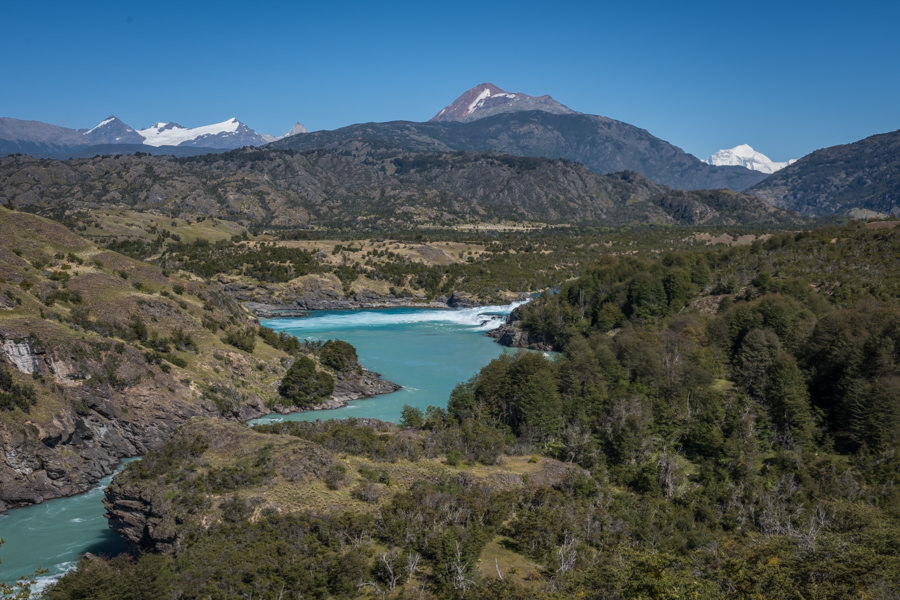 The Patagonia Baker River falls, where the ability to fish for trout ends The Patagonia Baker River falls, where the ability to fish for trout ends