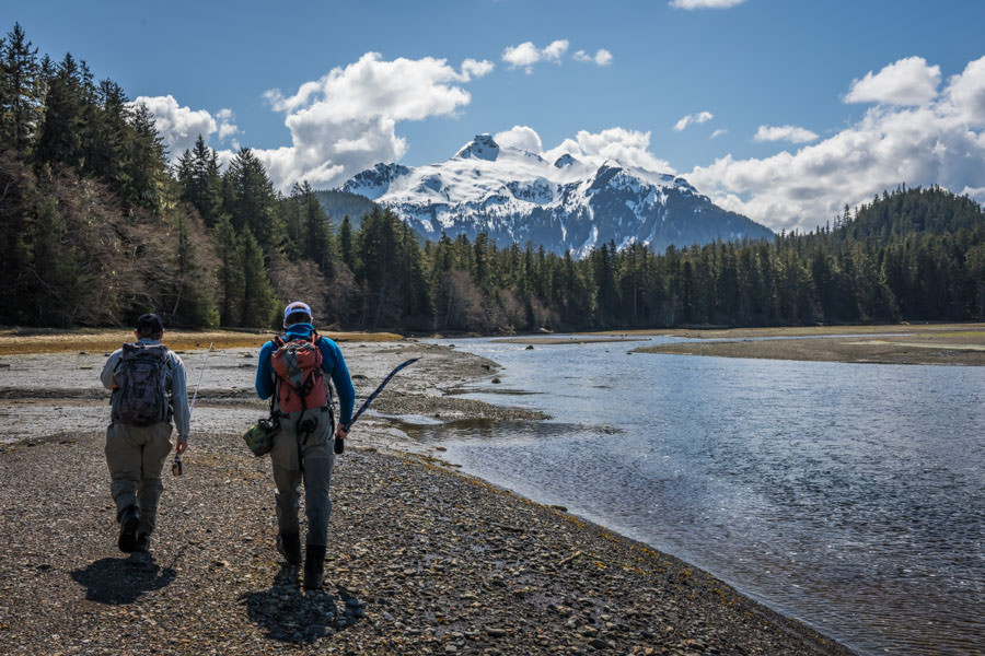 Walking tidal flats in search of wild Alaskan steelhead Walking tidal flats in search of wild Alaskan steelhead