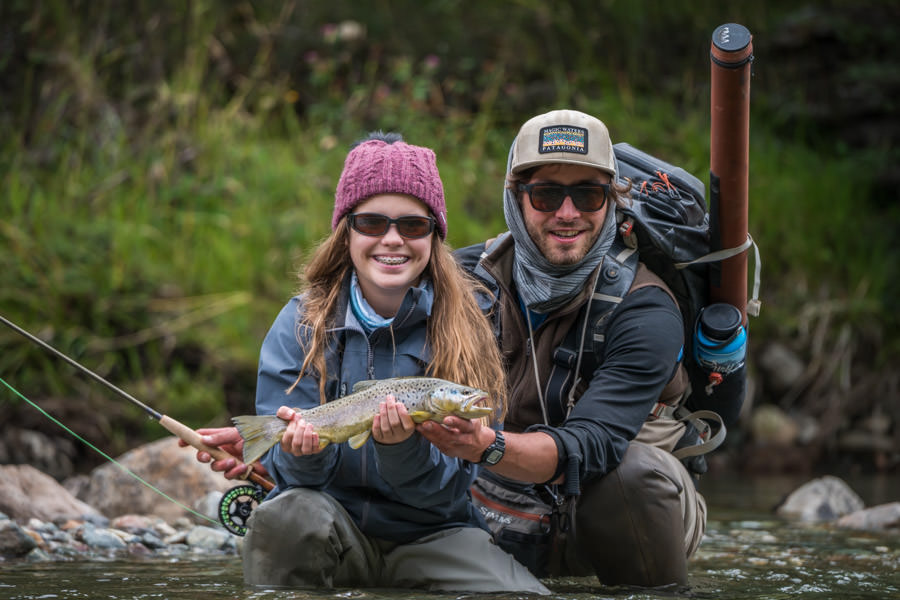 A great Chilean back country brown trout on a dry fly