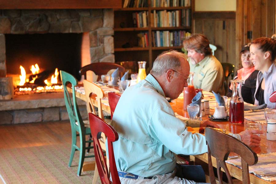 Dinner Guests Montana Fishing Lodges, Montana Fly Fishing