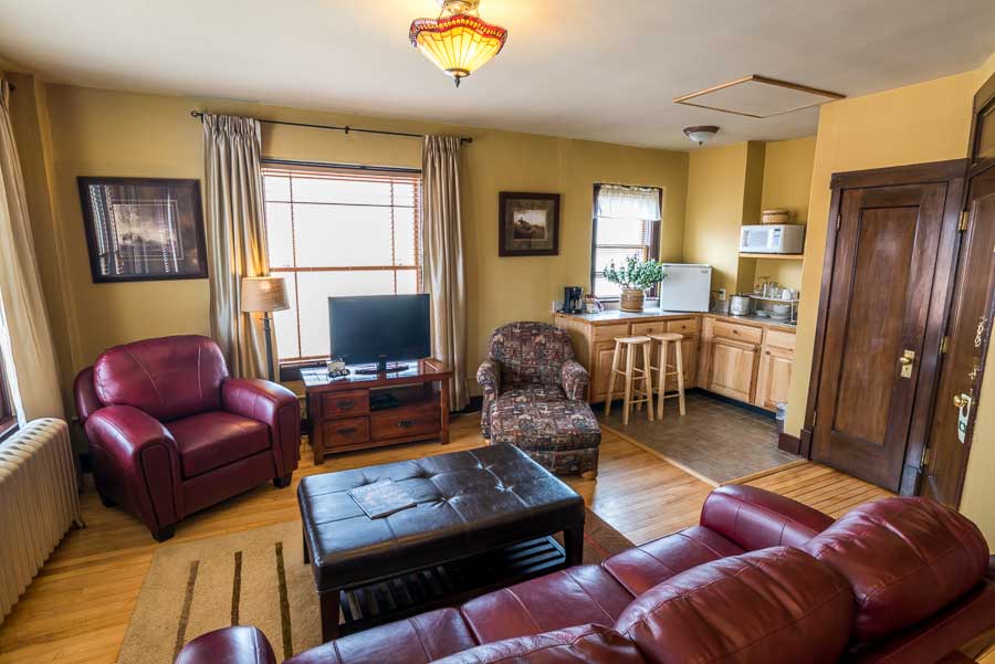 Murray hotel living room with couches