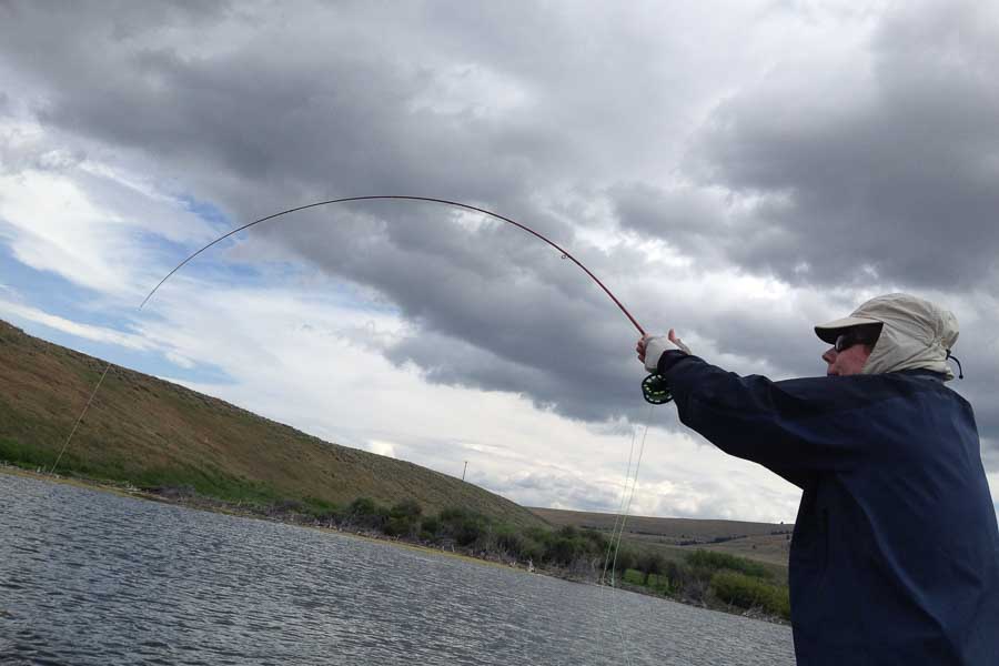 casting hanson lake trout fishing in montana