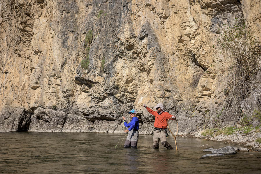 Trout fishing on the Gallatin Montana Angler wade fishing trips on the Gallatin River