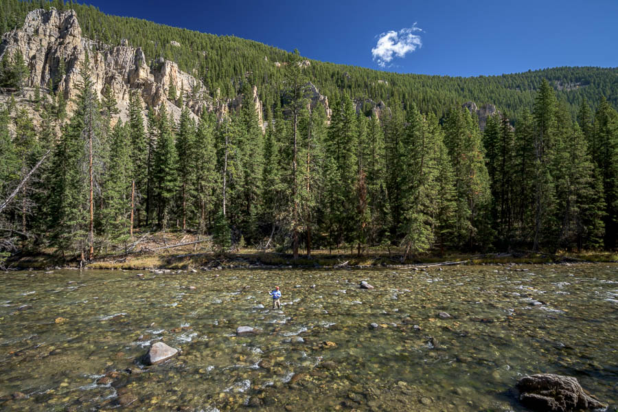 Wade fishing Montana's Gallatin River Gallatin River scenic fly fishing
