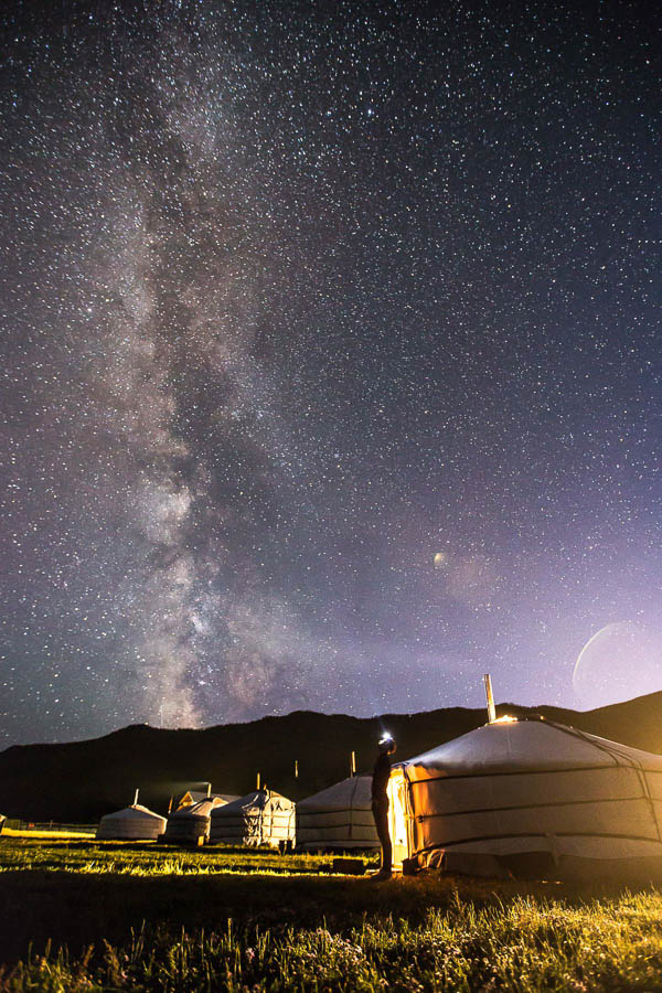 Mongolia Taimen camp at night
