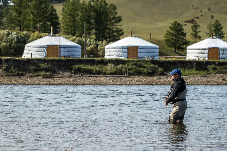 Mongolia taimen camp fishing