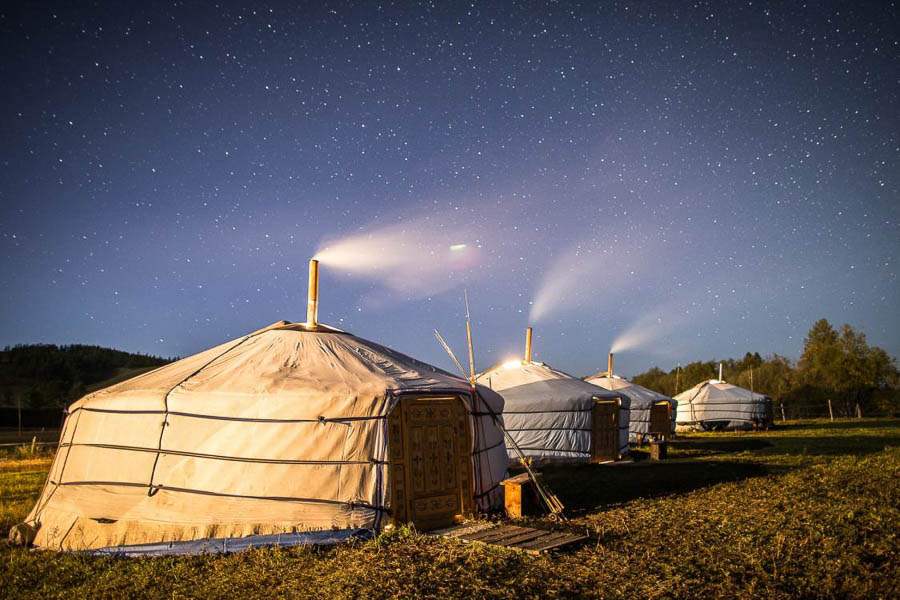 Taimen camp at night