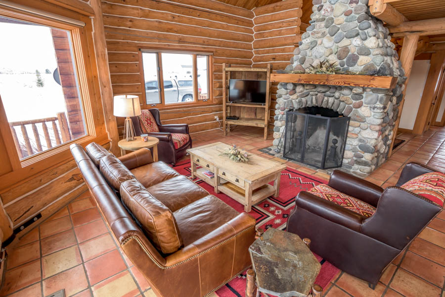 Montana fly fishing log house