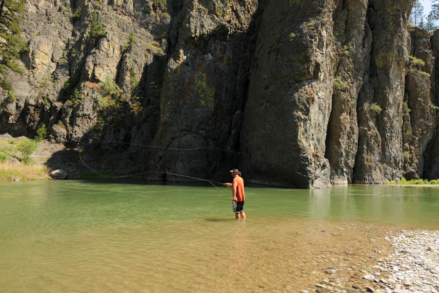 Wading the Dearborn River Wading the Dearborn River