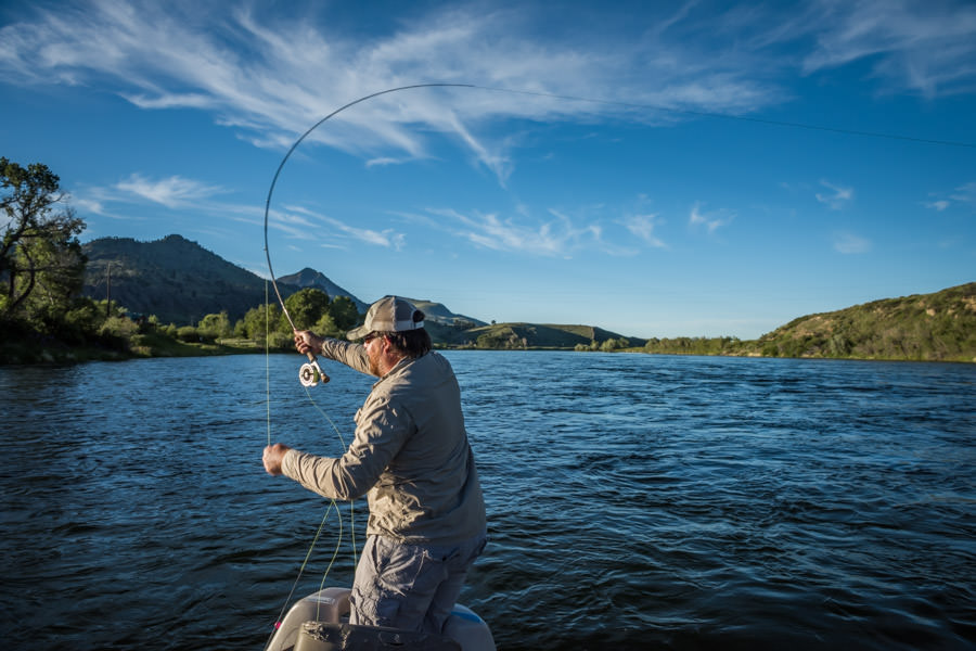 drift boat casting fly fishing montana