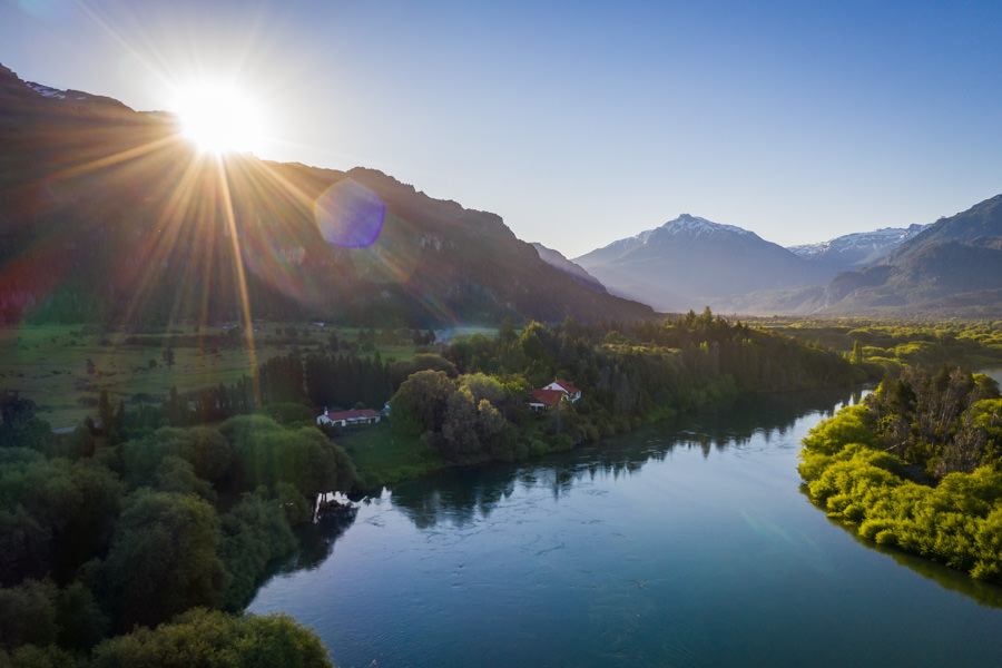 The home lodge at El Enceuntro is ideally positioned to take in spectacular views with quick access to some of Patagonia's finest fishing