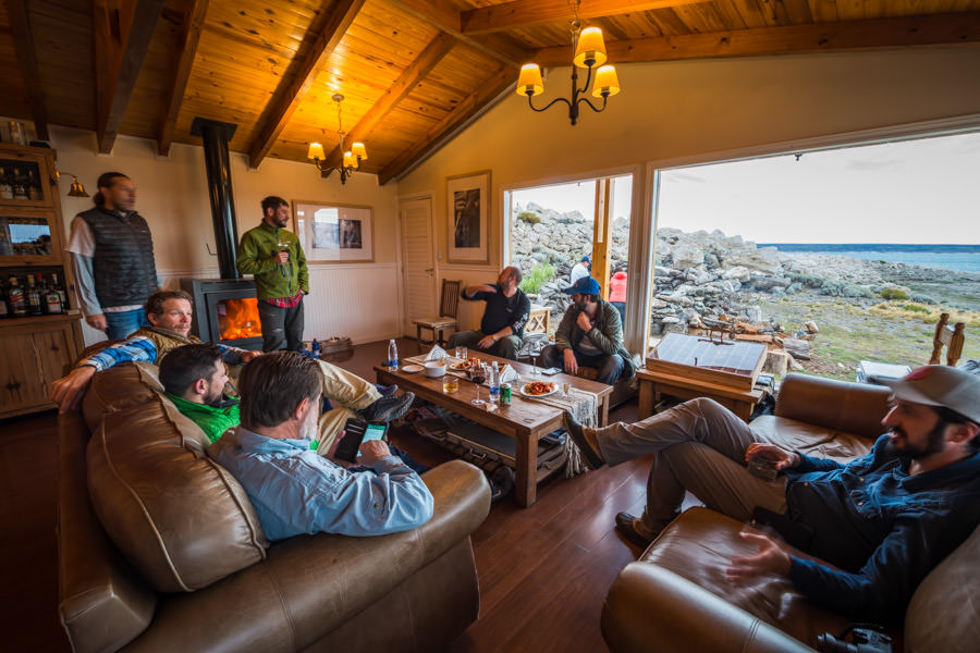 Relaxing back at the lodge between fishing sessions. When fishing the beats within walking distance of the lodge the fishing is broken down into a morning session and afternoon session with lunch back at the lodge