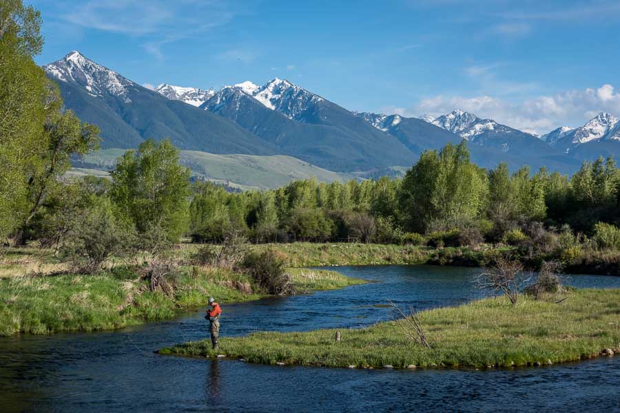 creek and mountains