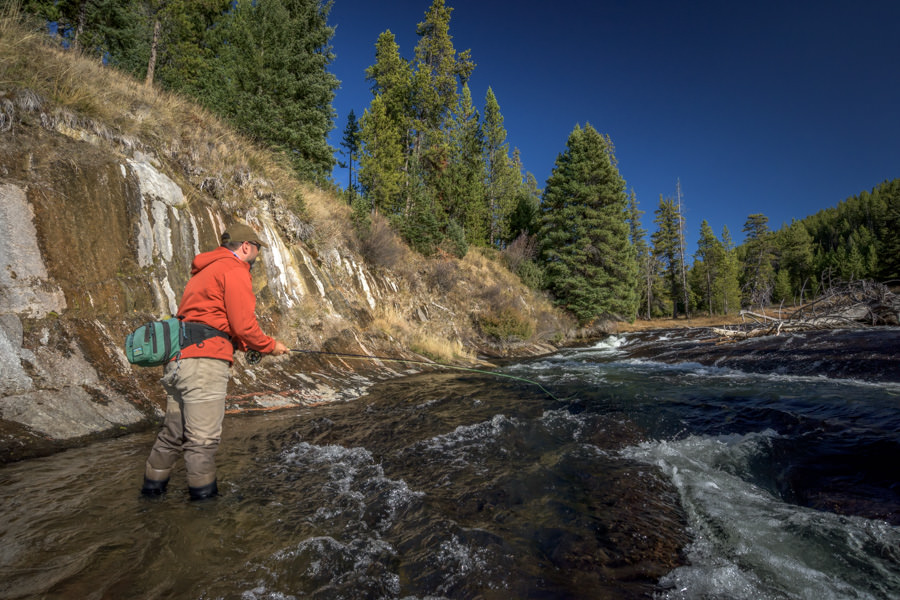 wade fishing the Gibbon wade fishing Yellowstone National Park