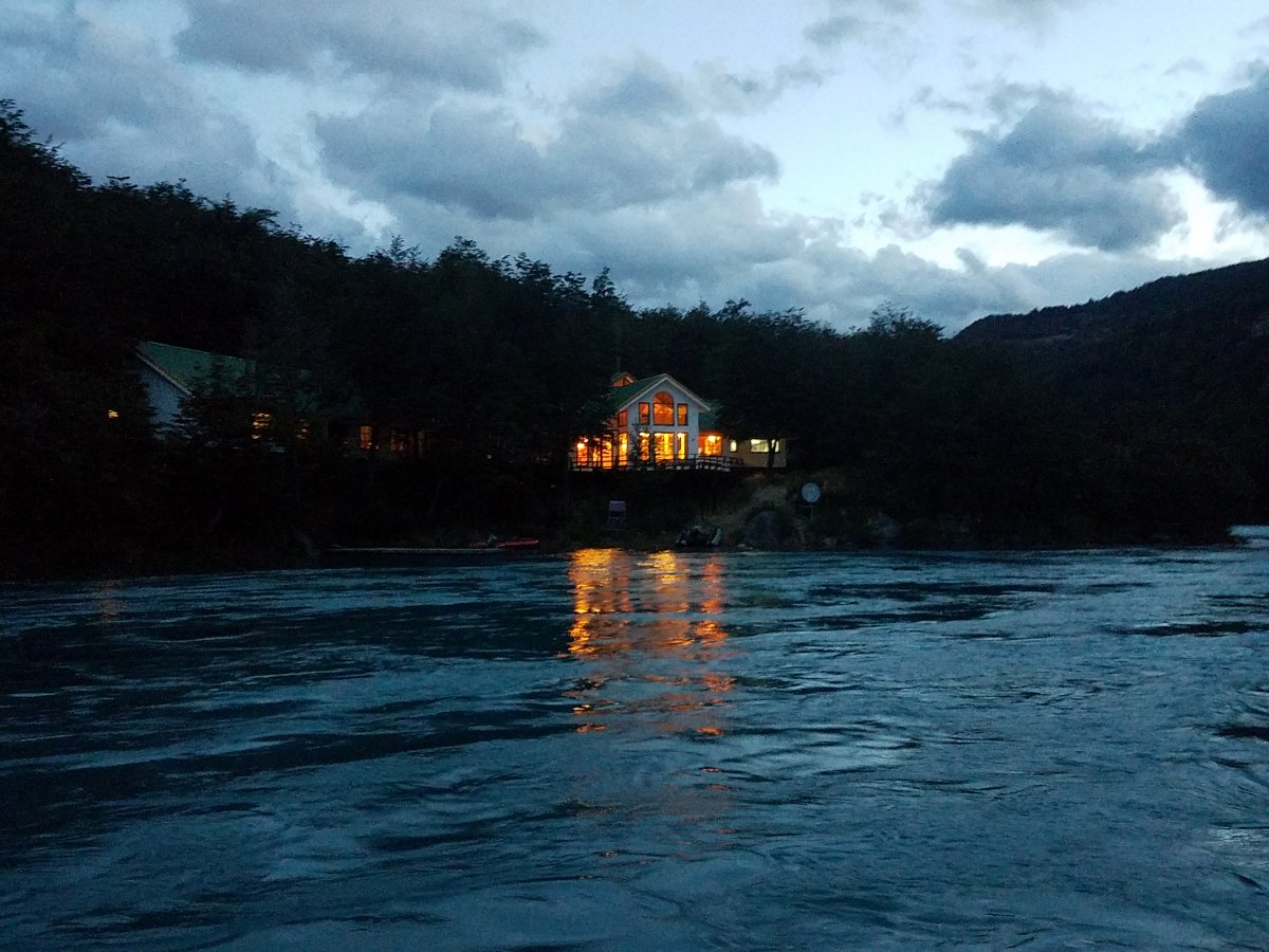 Returning to the lodge after a successful evening of fishing on the Baker River Returning to the lodge after a successful evening of fishing on the Baker River