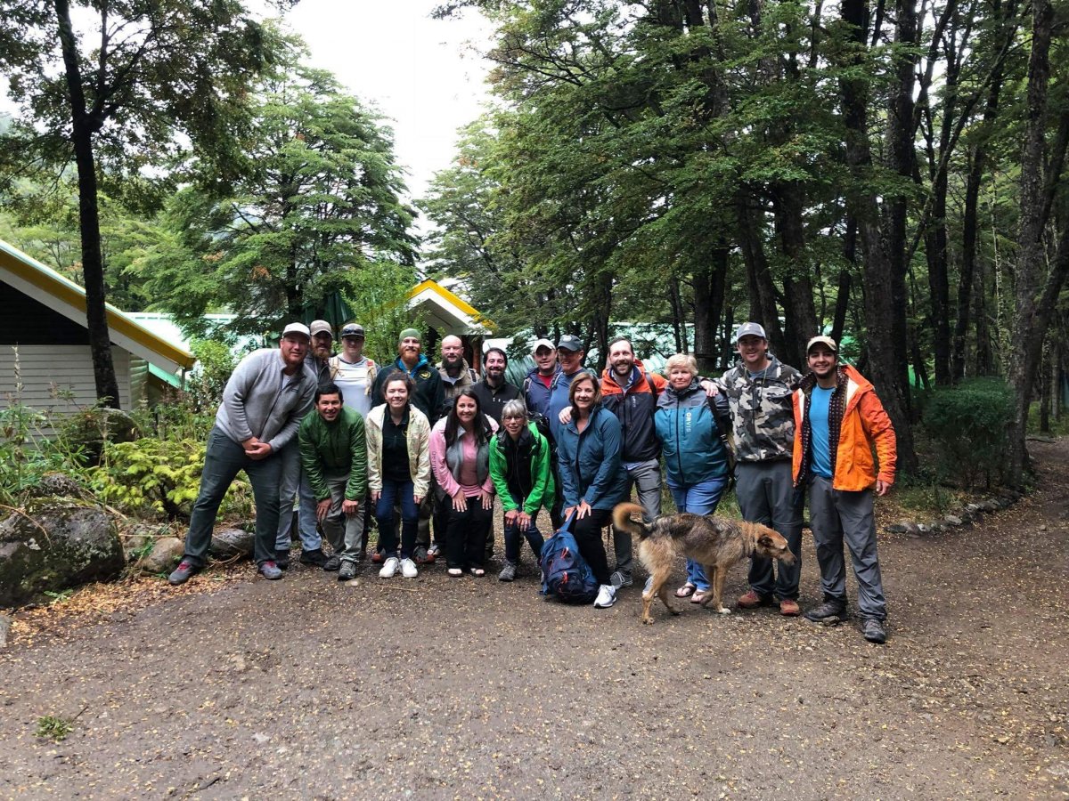 Group members with several of the lodge and guide staff