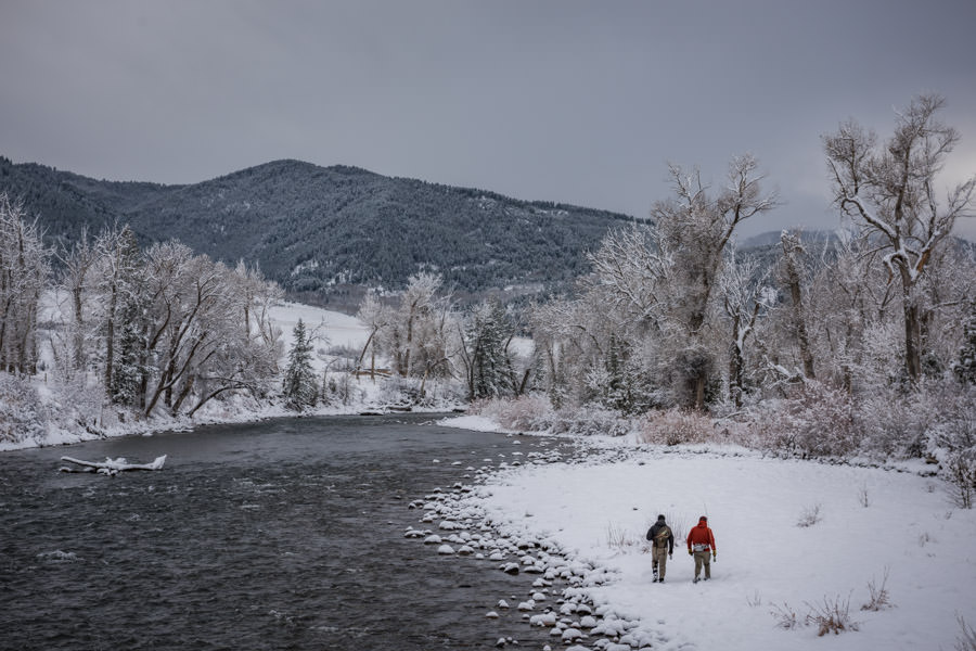 Gallatin River winter fly fishing guides Winter fishing trips