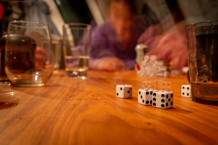 Liar's Dice The fun continues back on the Viaggio with plenty of rounds of Liar's Dice between fishing outings