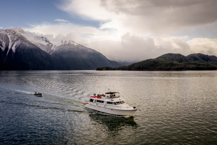 The 16.7 Million Acre Tongass National Forest is best explored by boat. The 72' Viaggio equipped with 2 jet boats is the ultimate solution to explore this vast steelhead-rich wilderness