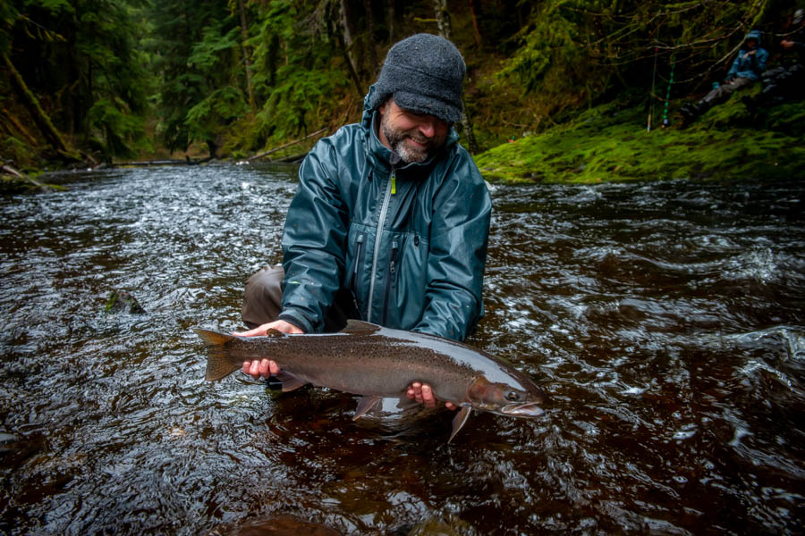 Steelhead fishing My last steelhead of the trip. This style of fishing is truly addictive - just enough success to keep you coming back for more combined with plenty of big ones that got away. When you leave your first thought is "when can I come back?"