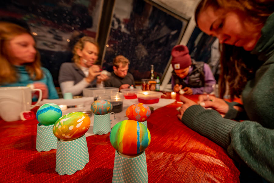Easter Eggs in Alaska Some pre-Easter egg decorating to pass the time on an evening run between rivers