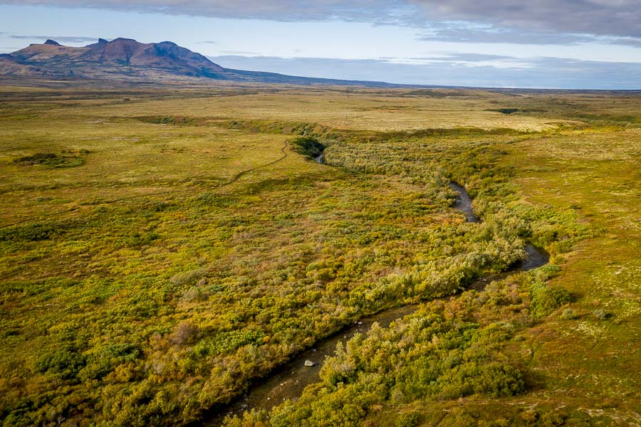 Emerald Creek starts in the mountains of Katmai National Park and winds its way through the tundra before joining the Gibraltar River