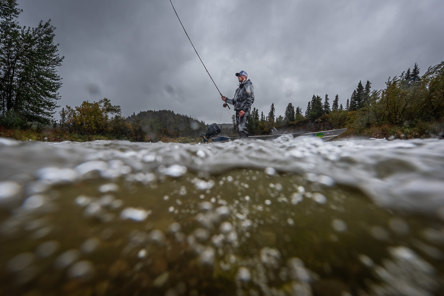 A storm rolled in midweek. With heavy rain and wind in the morning we opted to bypass flying for the day and enjoy a lazy morning at the lodge. The wind laid up mid day so I grabbed guides Sam and Nick to head out for a few hours to play on the lower Copper River via jet boat which is just 10 minutes from the lodge