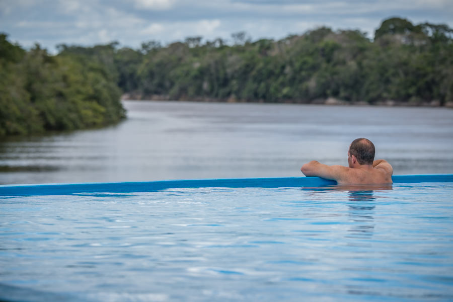 lodge pool overlooking river