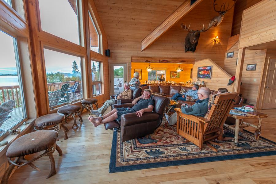 relaxing at the lodge